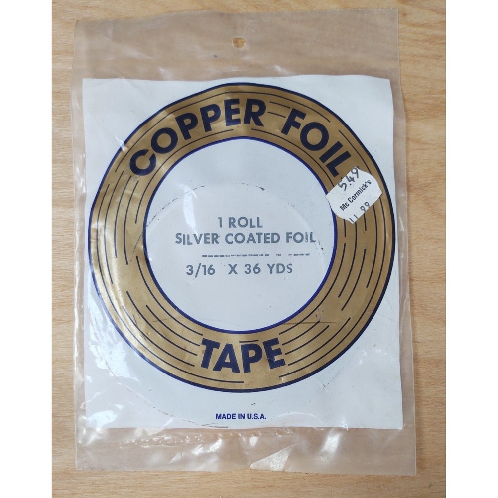 SALE‎ - 3/16" Edco SILVER COATED COPPER FOIL New for Stained Glass